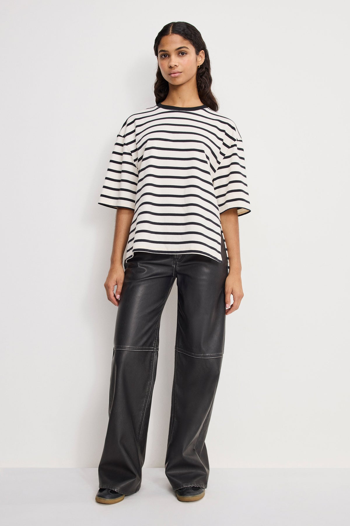 Luxury GOOD SKATE FAUX LEATHER PANTS BLACK001