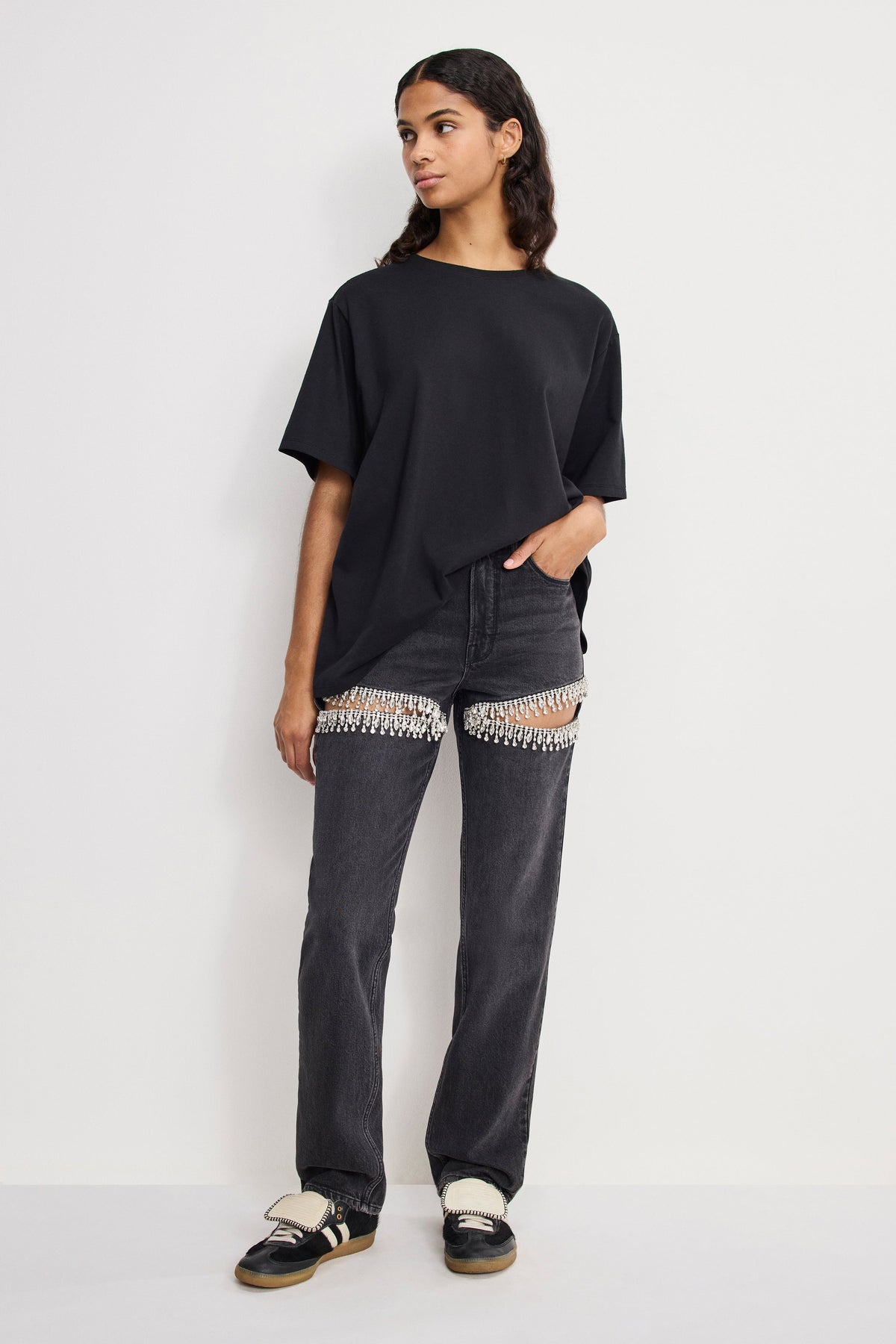 Luxury GOOD ICON STRAIGHT DIAMOND JEANS BLACK376