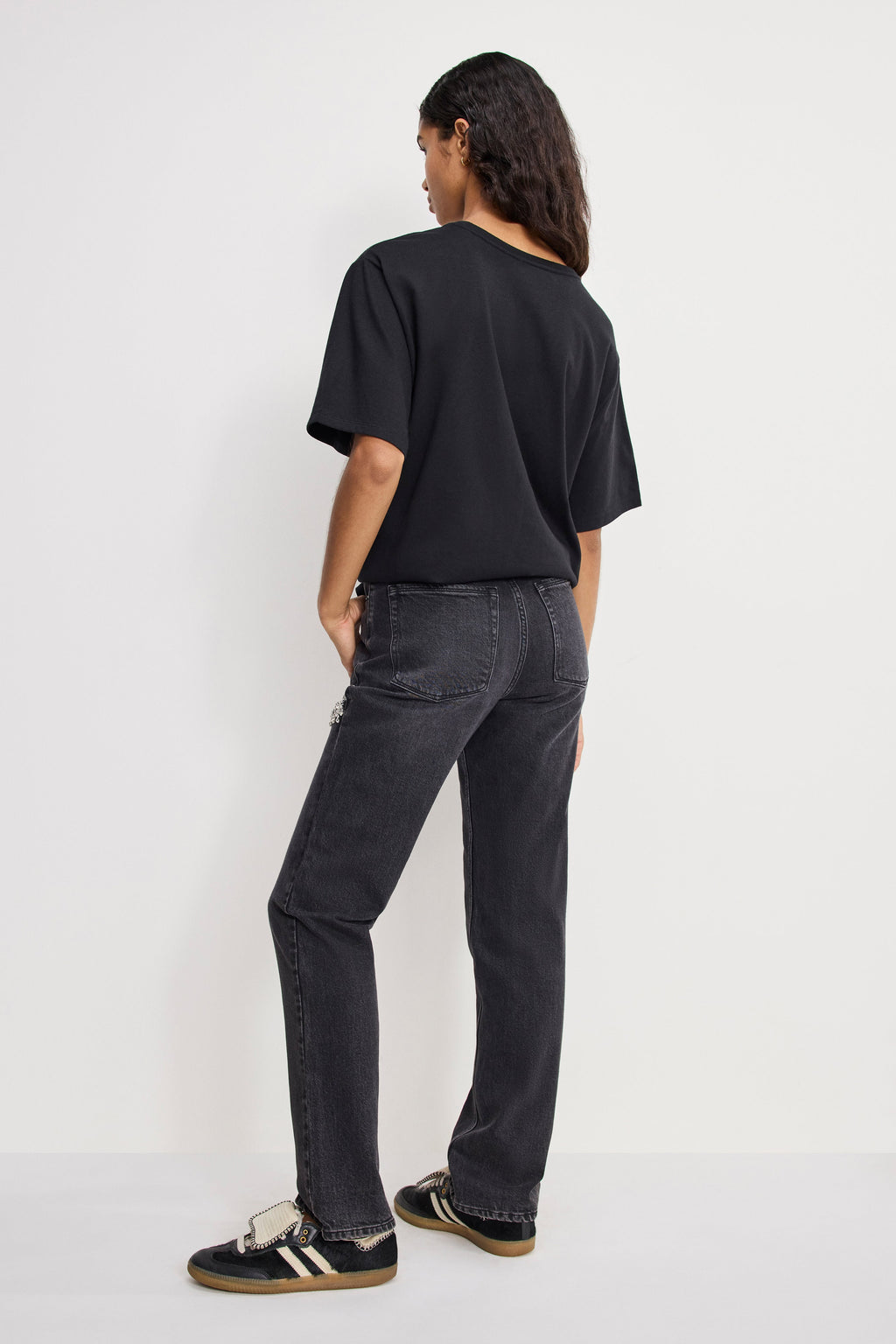 Luxury GOOD ICON STRAIGHT DIAMOND JEANS BLACK376