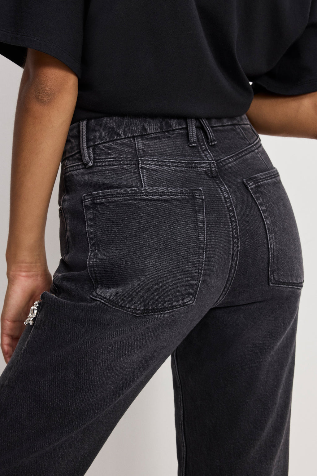 Luxury GOOD ICON STRAIGHT DIAMOND JEANS BLACK376