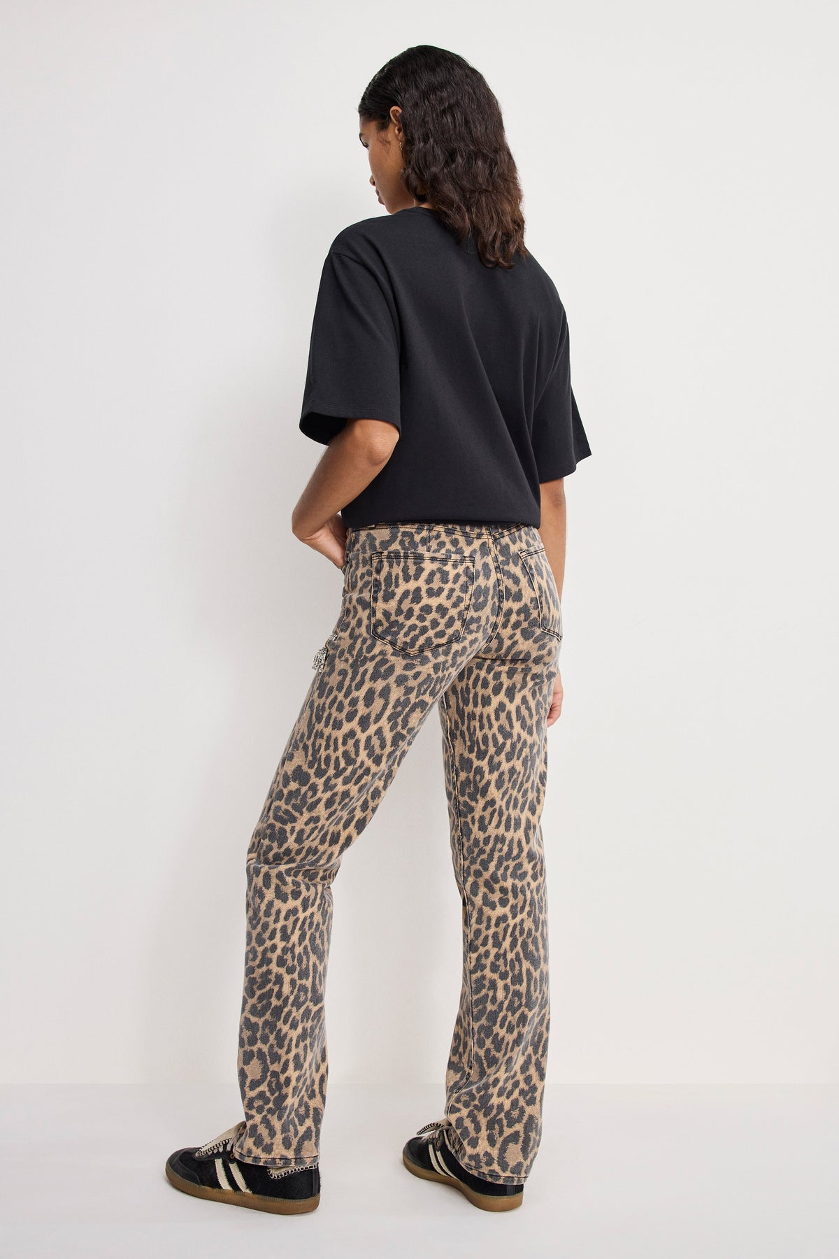 Luxury LEOPARD GOOD ICON STRAIGHT DIAMOND JEANS LUCKY LEOPARD001