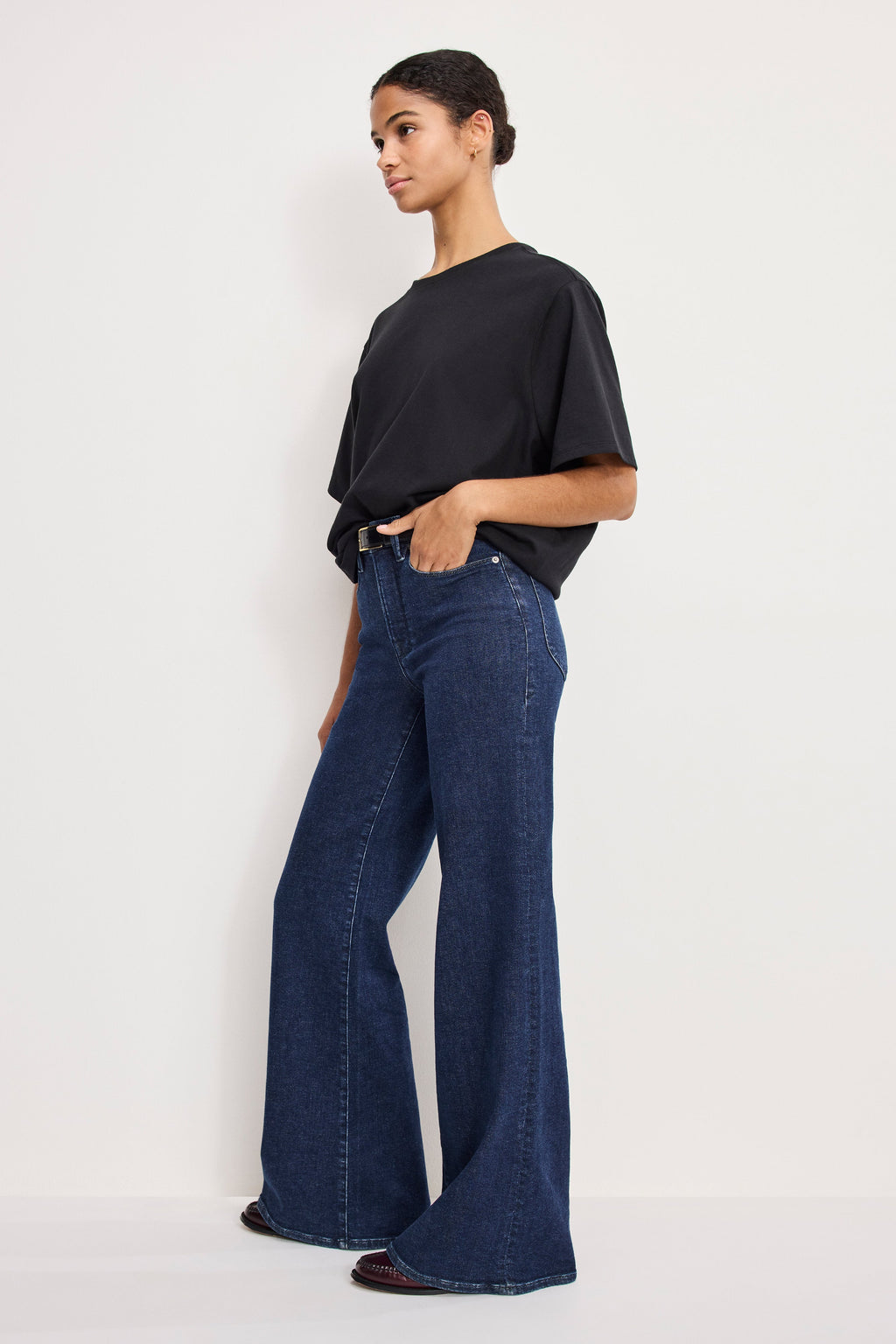 Luxury GOOD WAIST PALAZZO JEANS INDIGO985