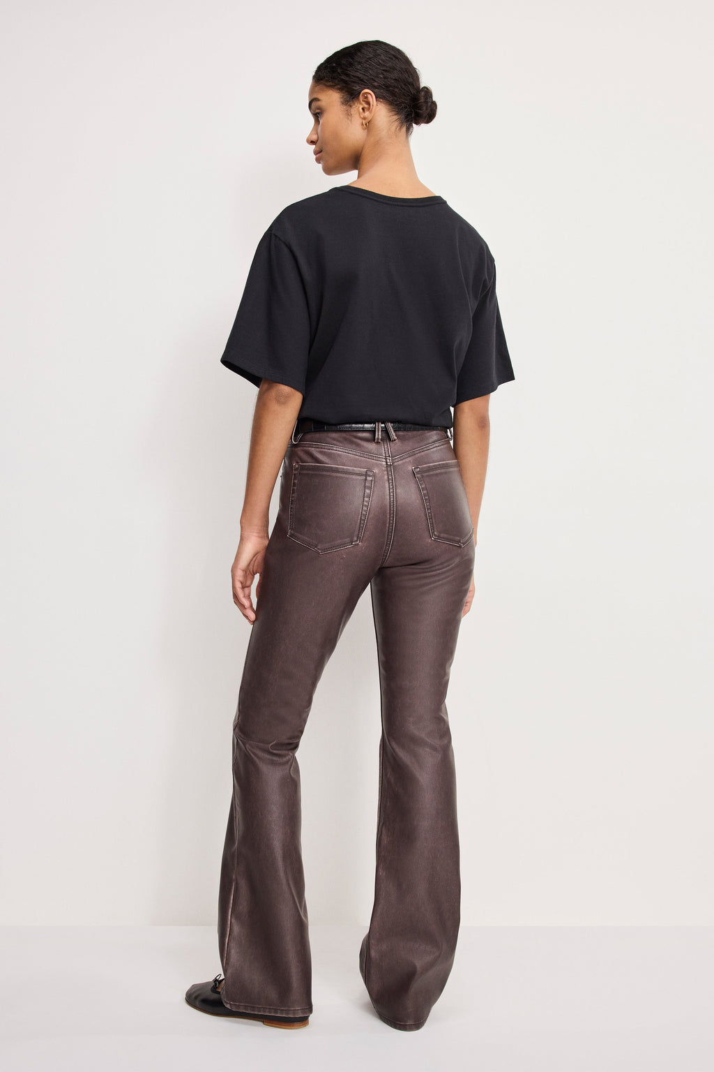 Luxury GOOD CLASSIC BOOTCUT FAUX LEATHER PANTS VAMP001