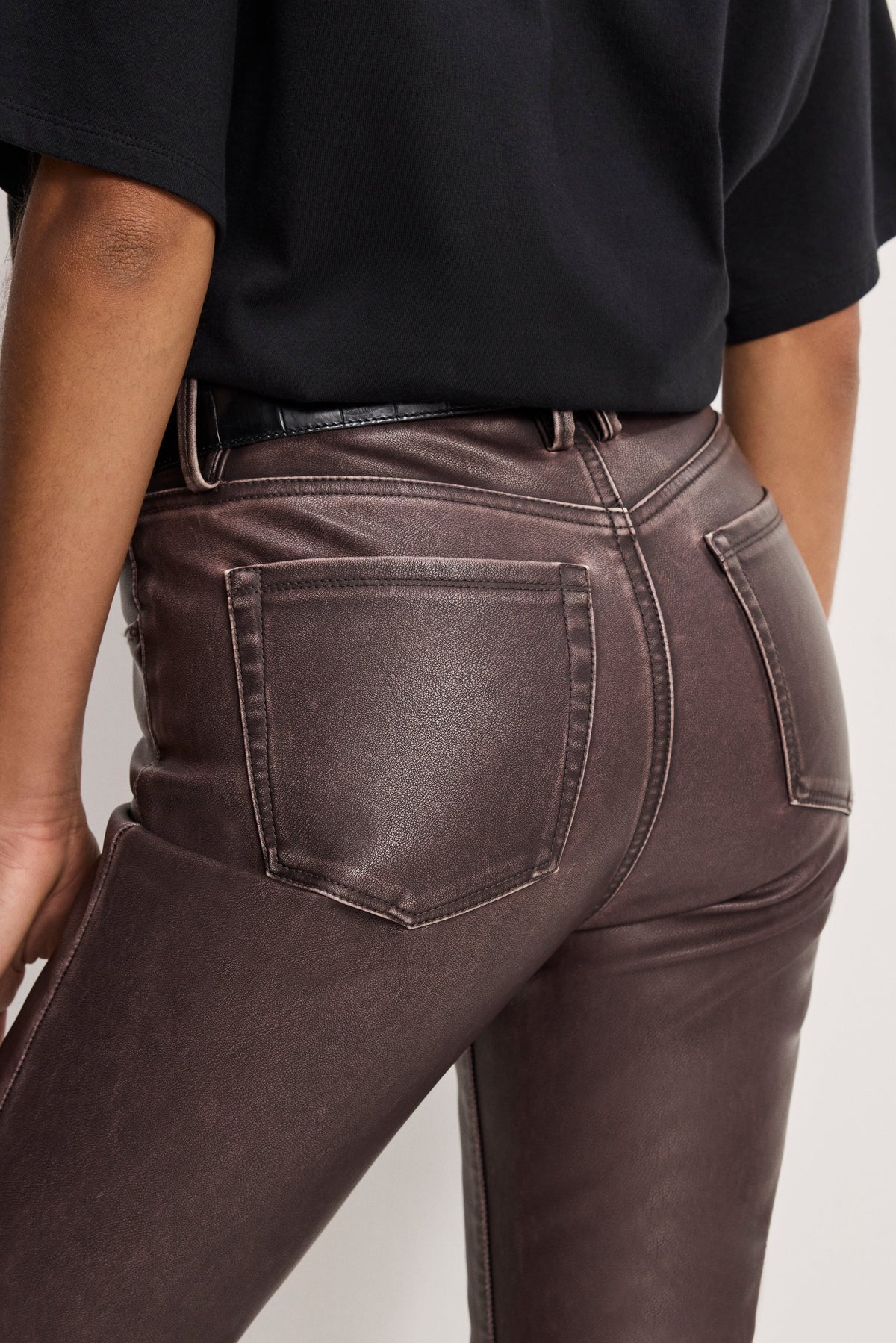 Luxury GOOD CLASSIC BOOTCUT FAUX LEATHER PANTS VAMP001