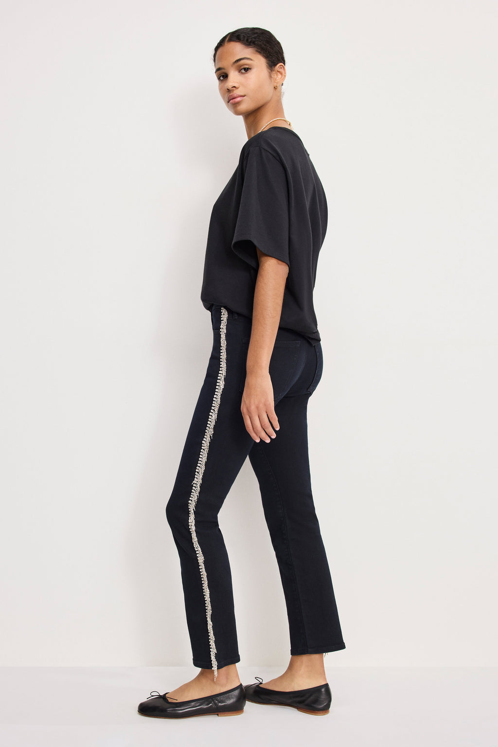 Luxury GOOD LEGS STRAIGHT DIAMOND JEANS BLACK411