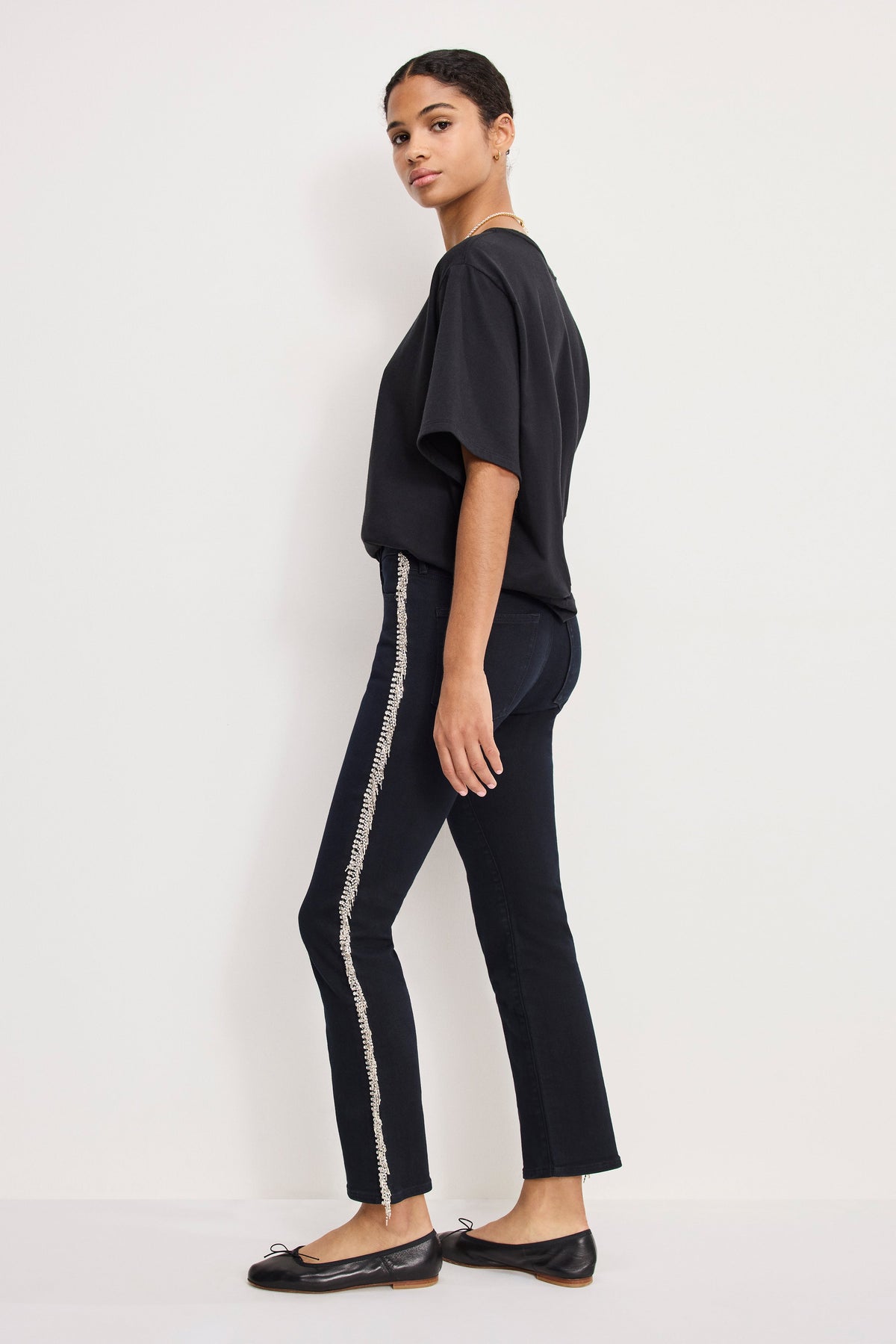 Luxury GOOD LEGS STRAIGHT DIAMOND JEANS BLACK411