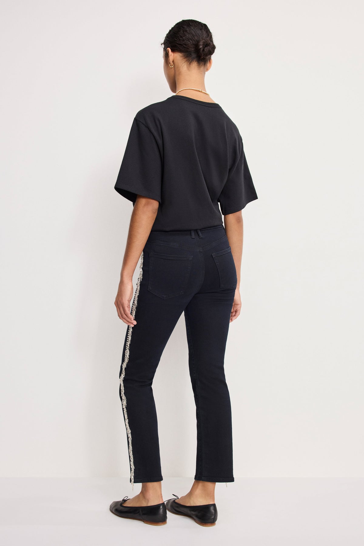 Luxury GOOD LEGS STRAIGHT DIAMOND JEANS BLACK411