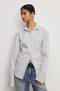 Luxury POPLIN TIE BACK SHIRT BCW PINSTRIPE001