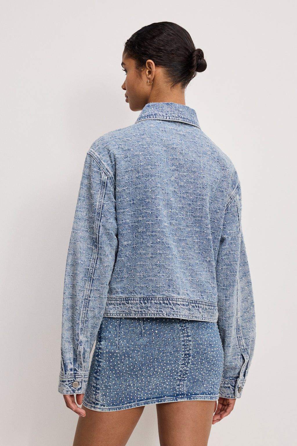 Luxury CRYSTAL DENIM JACKET INDIGO1070