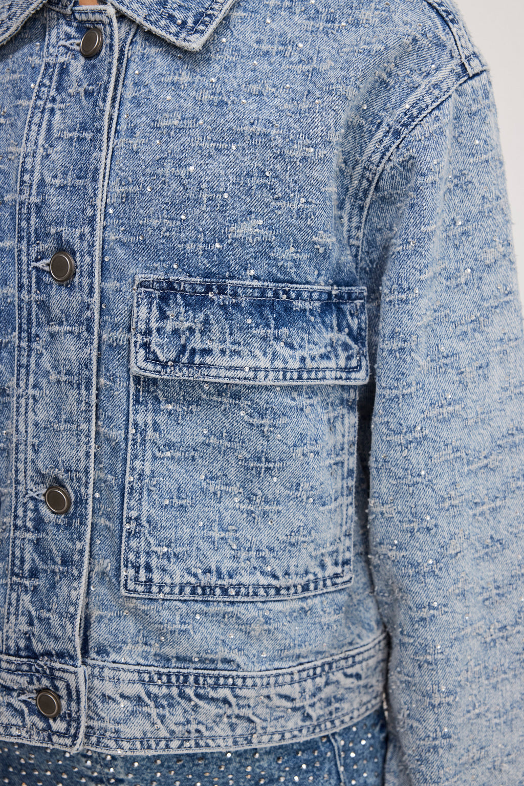 Luxury CRYSTAL DENIM JACKET INDIGO1070