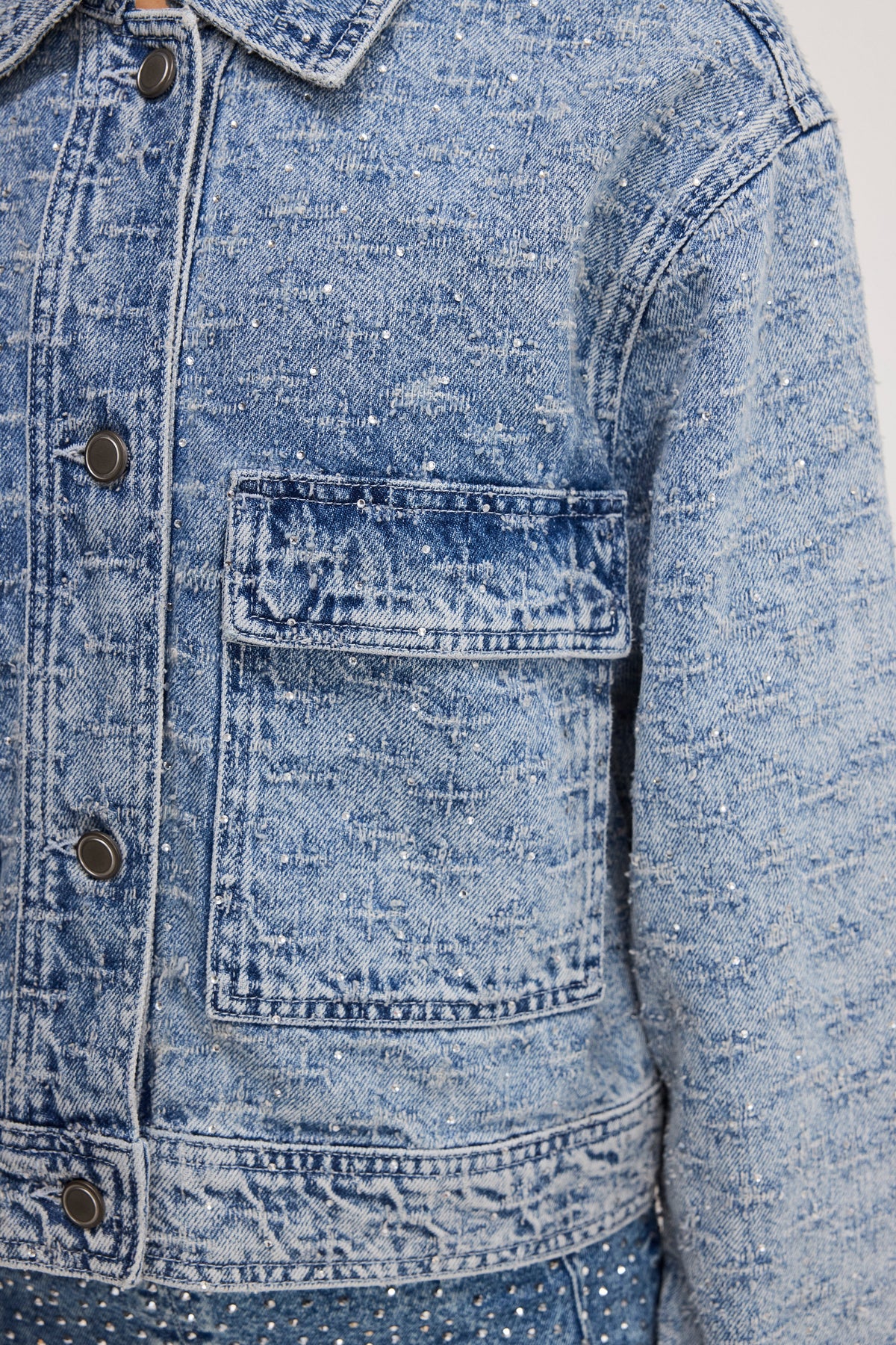Luxury CRYSTAL DENIM JACKET INDIGO1070