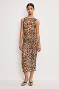 Luxury MESH MIDI DRESS LUCKY LEOPARD001