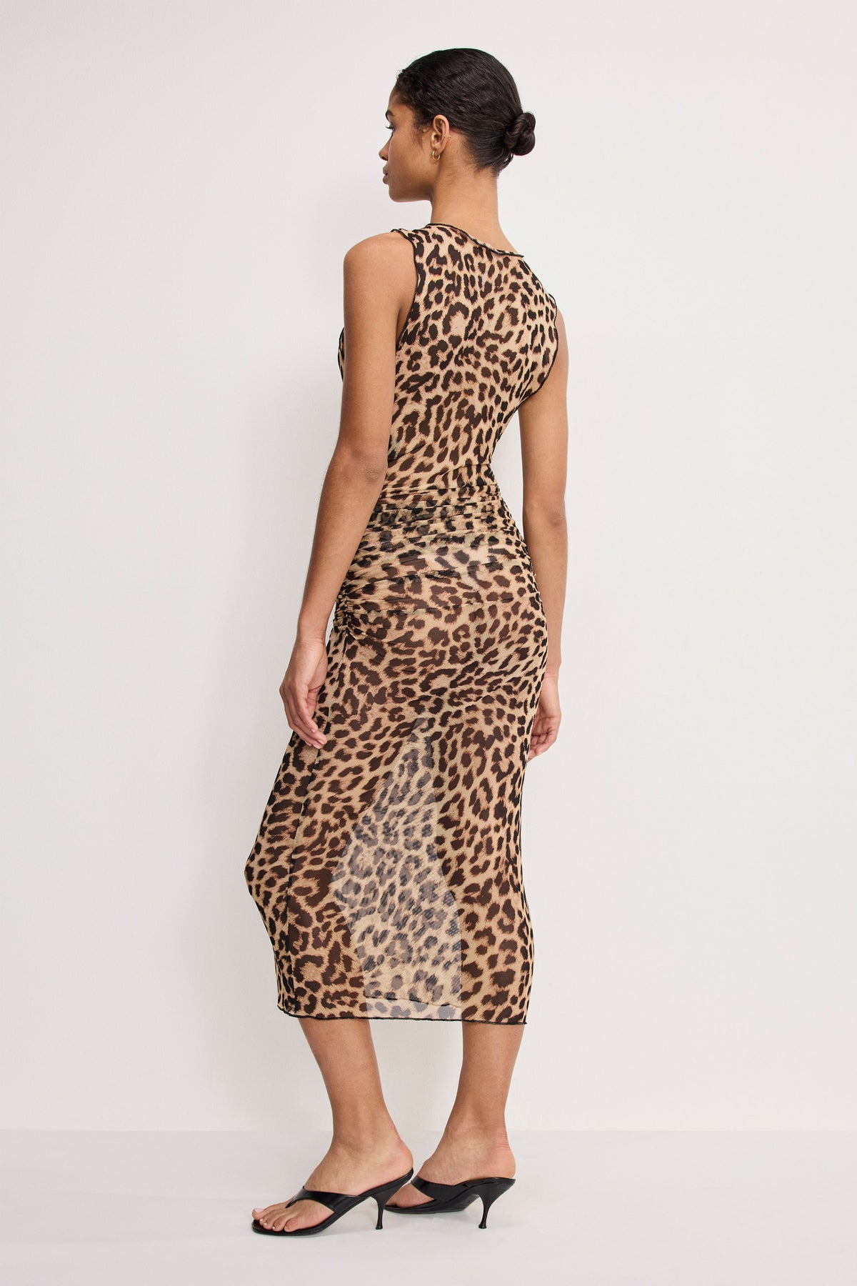 Luxury MESH MIDI DRESS LUCKY LEOPARD001