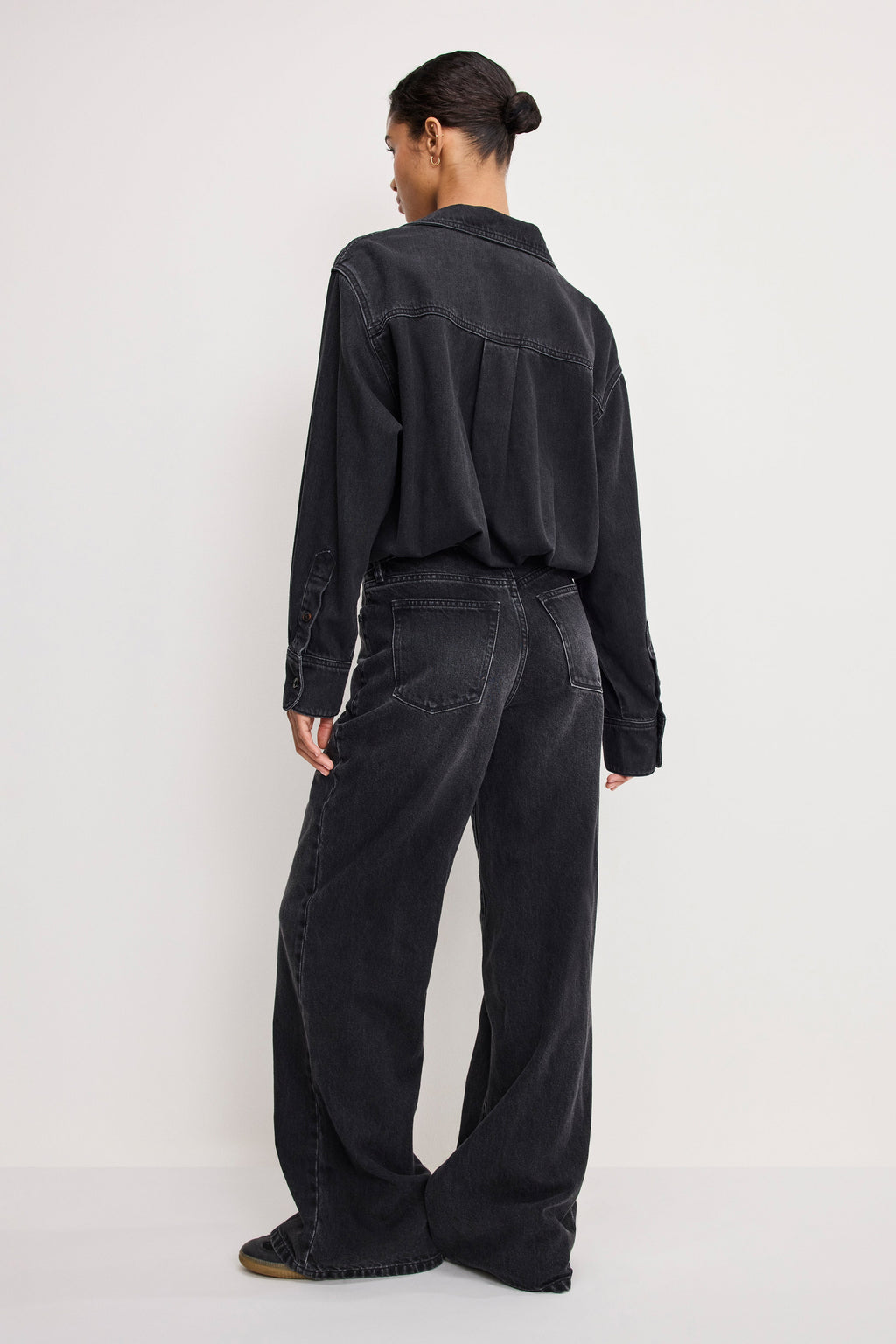 Luxury DENIM SHIRT JUMPSUIT BLACK389