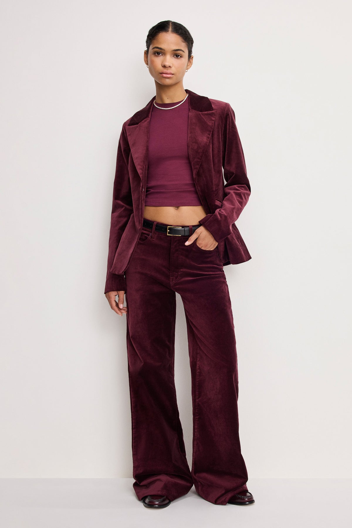 Luxury VELVET SCULPTED BLAZER FIG007
