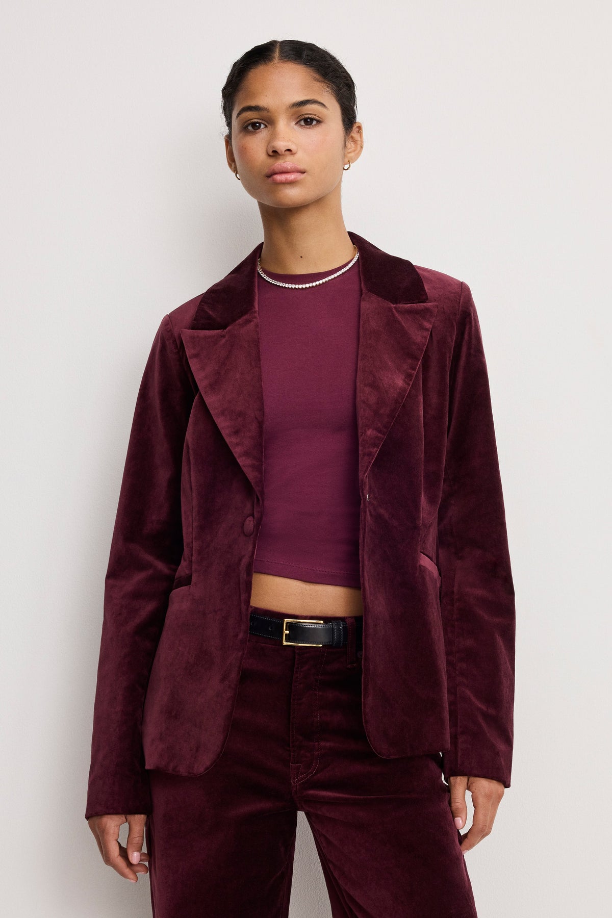 Luxury VELVET SCULPTED BLAZER FIG007