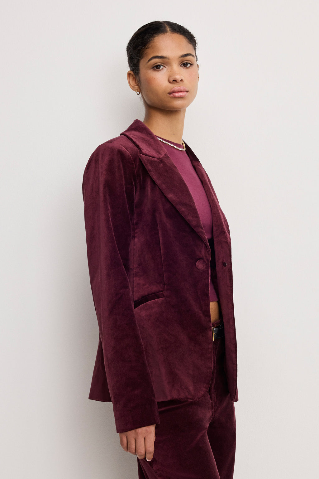Luxury VELVET SCULPTED BLAZER FIG007