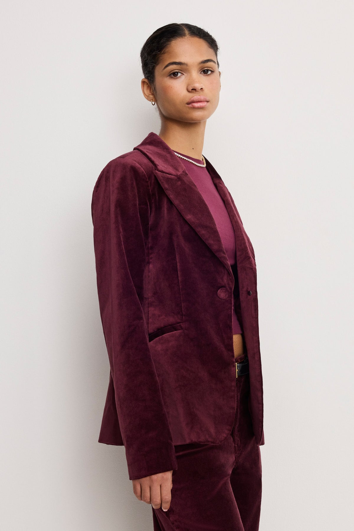Luxury VELVET SCULPTED BLAZER FIG007