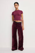 Luxury VELVET GOOD WAIST PALAZZO PANTS FIG007