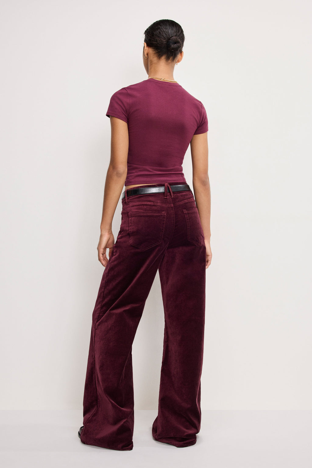 Luxury VELVET GOOD WAIST PALAZZO PANTS FIG007