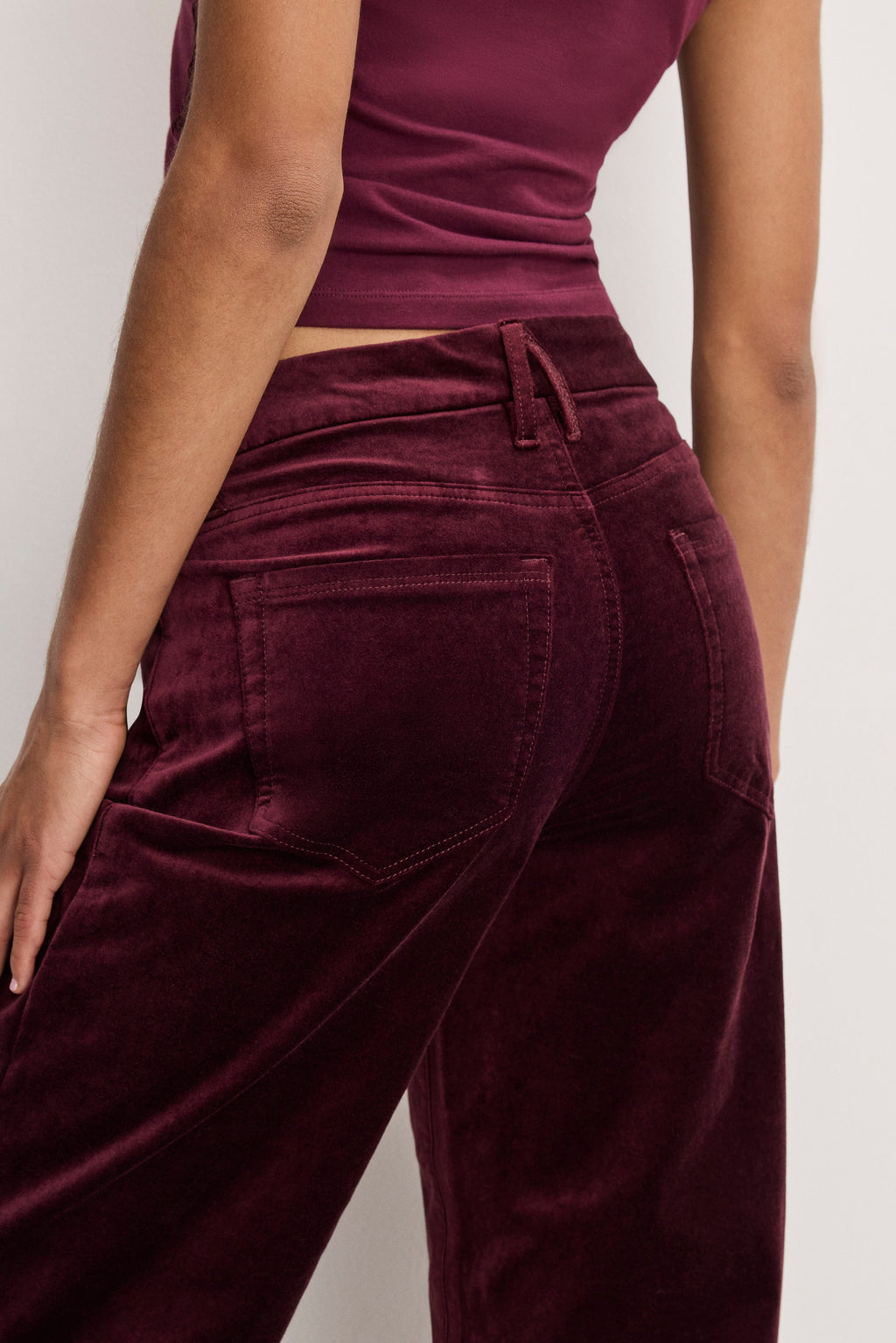 Luxury VELVET GOOD WAIST PALAZZO PANTS FIG007