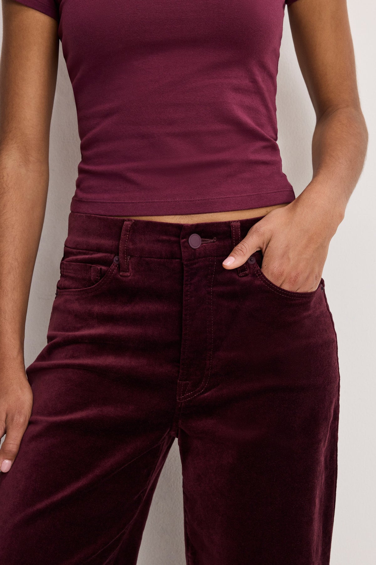 Luxury VELVET GOOD WAIST PALAZZO PANTS FIG007