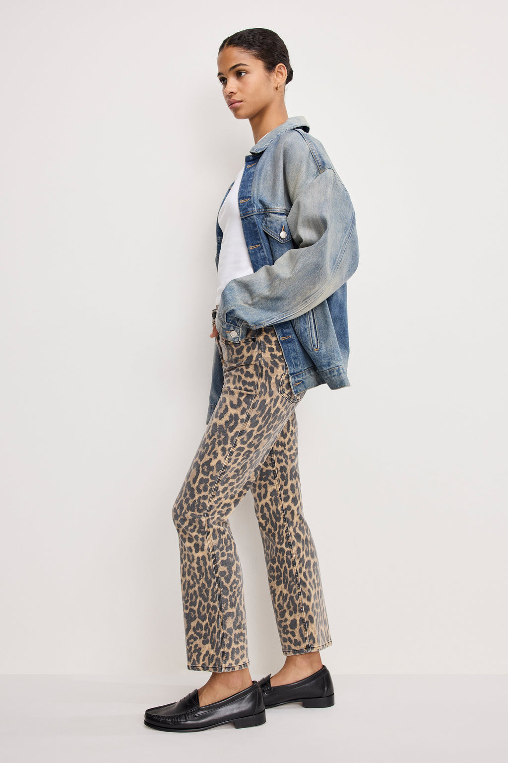 Luxury GOOD KICK FLARE LEOPARD JEANS LUCKY LEOPARD001