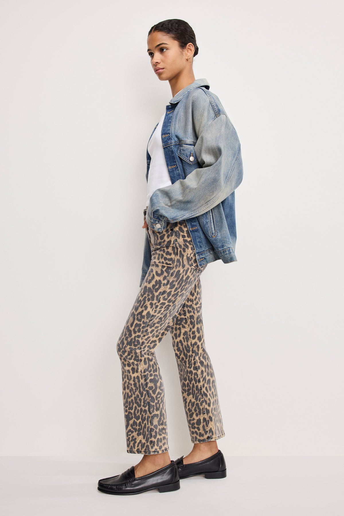 Luxury GOOD KICK FLARE LEOPARD JEANS LUCKY LEOPARD001
