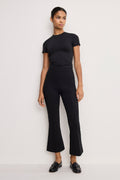 Luxury SOFT STRETCH PONTE KICK FLARE PANTS BLACK001