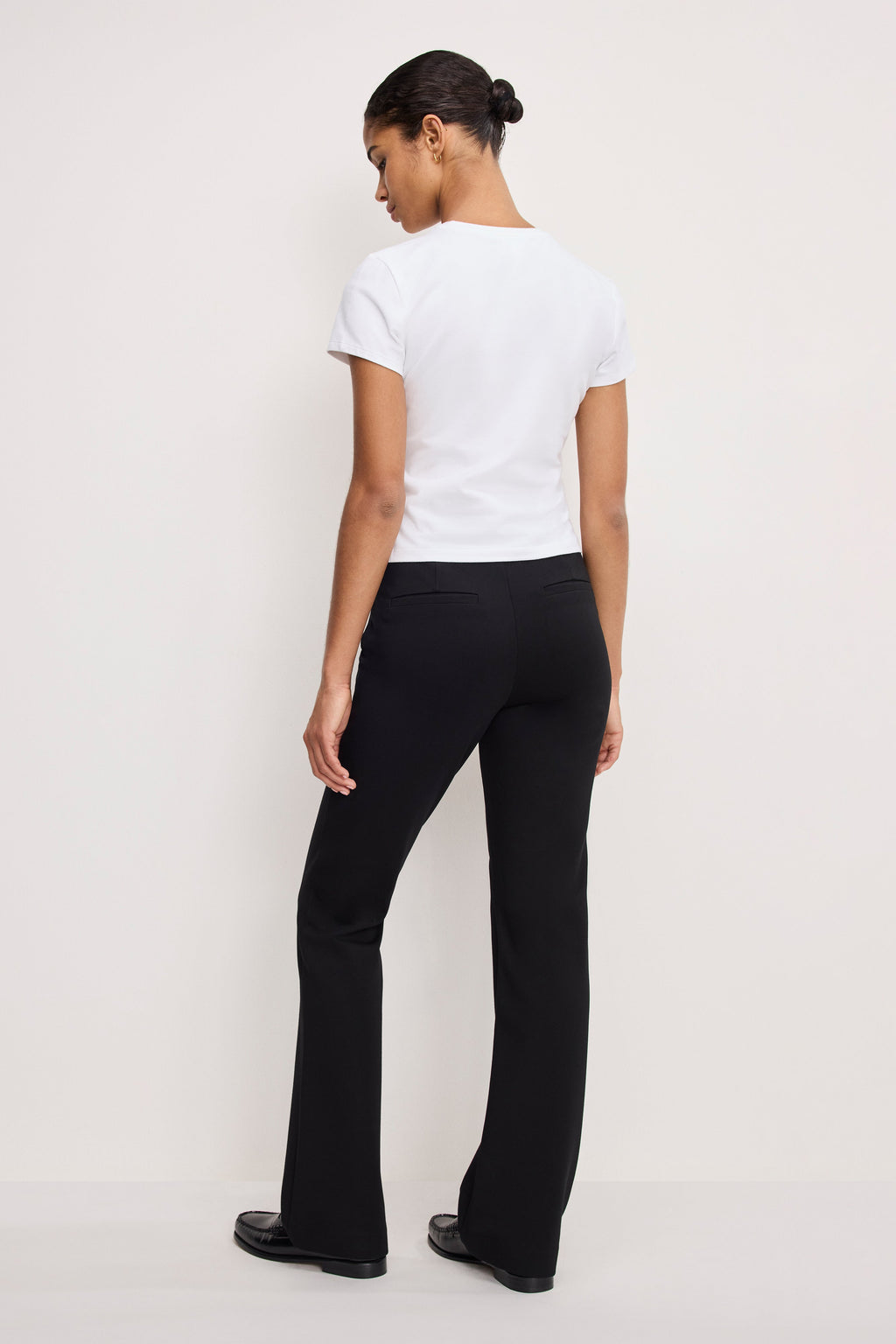 Luxury SOFT STRETCH PONTE STRAIGHT TROUSERS BLACK001