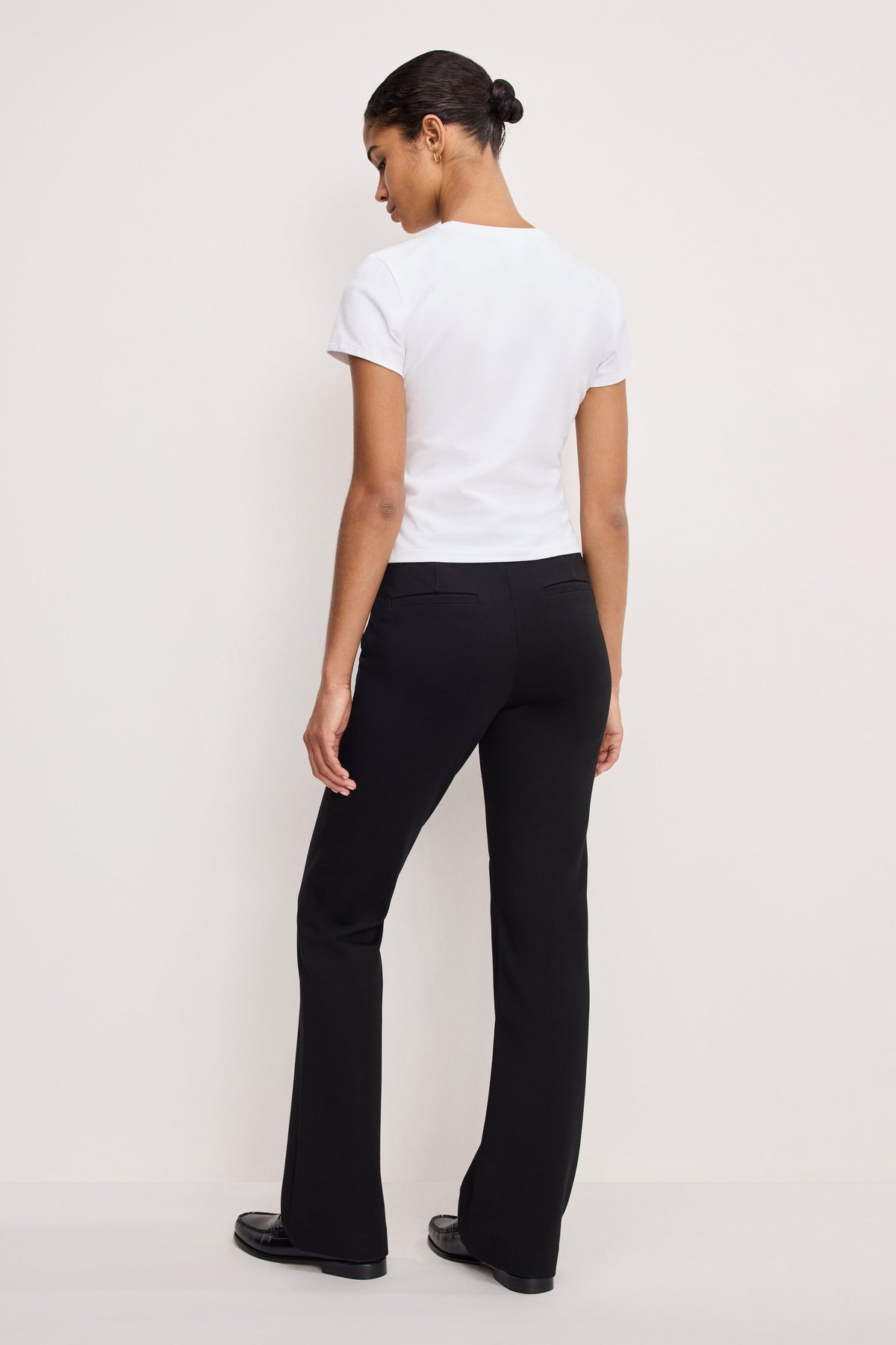 Luxury SOFT STRETCH PONTE STRAIGHT TROUSERS BLACK001