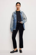 Luxury VELVET GOOD HIGH RISE KICK FLARE PANTS BLACK001