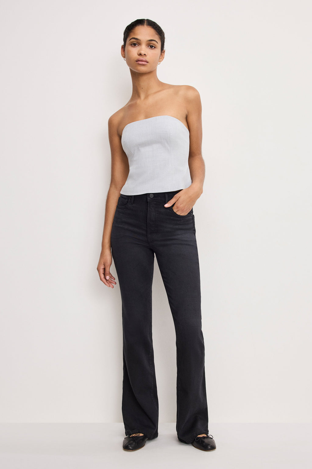 Luxury SOFT TECH GOOD CLASSIC BOOTCUT JEANS BLACK344