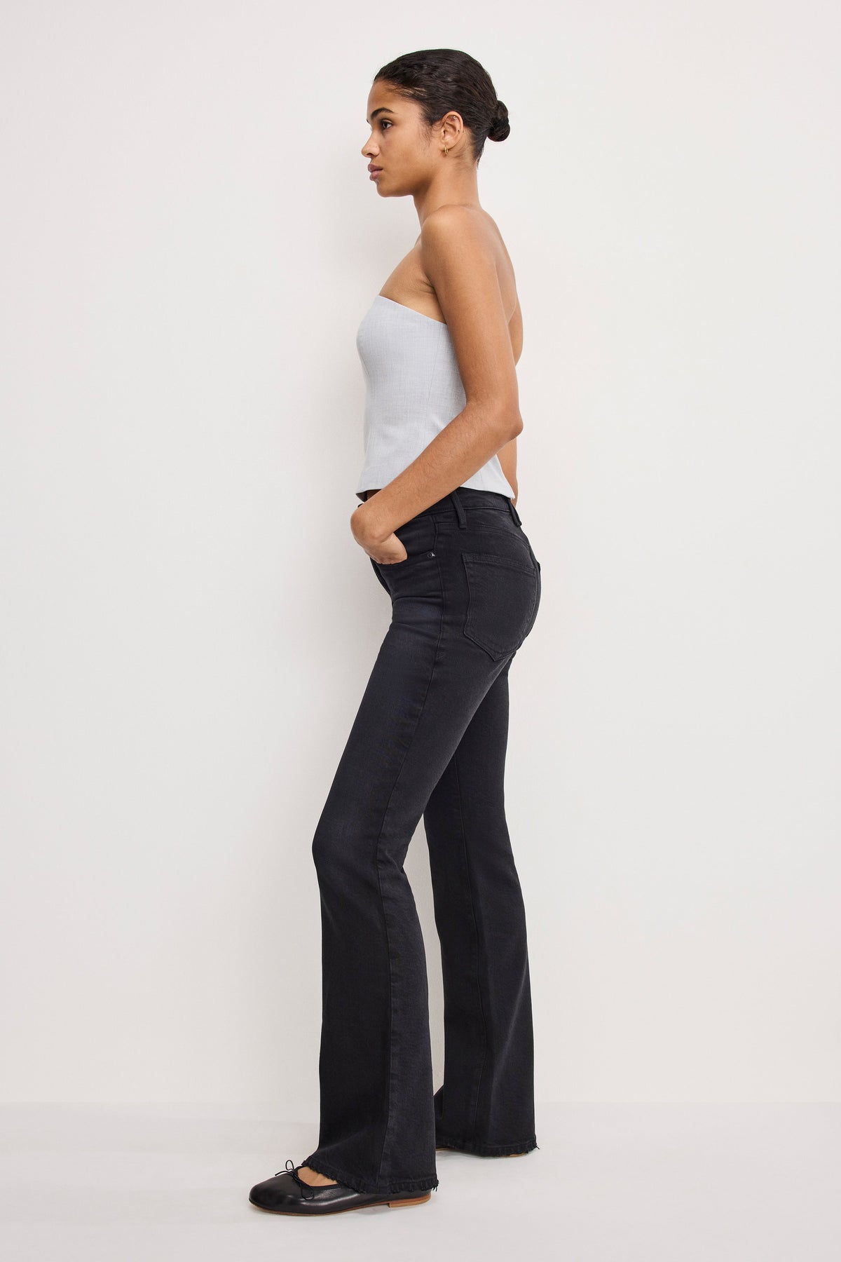 Luxury SOFT TECH GOOD CLASSIC BOOTCUT JEANS BLACK344