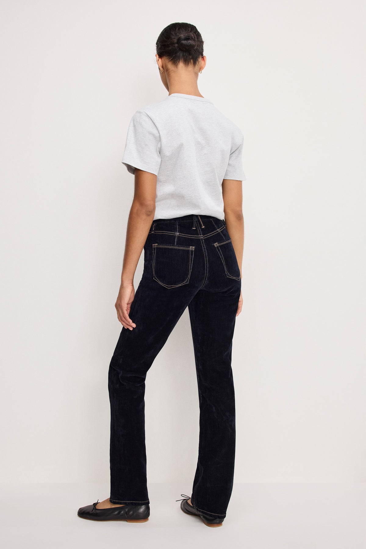 Luxury GOOD ICON STRAIGHT FLOCKED DENIM JEANS INDIGO939