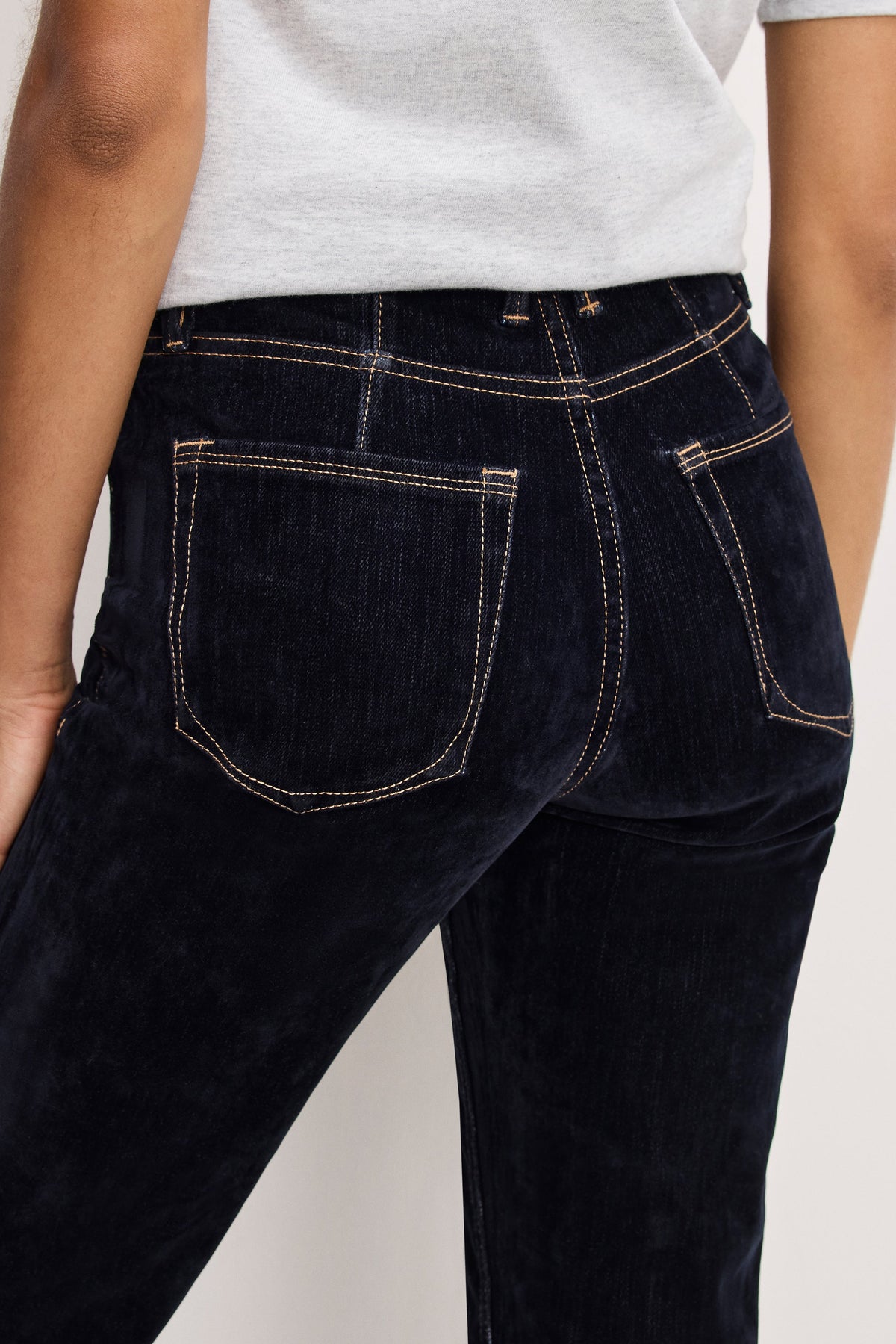 Luxury GOOD ICON STRAIGHT FLOCKED DENIM JEANS INDIGO939
