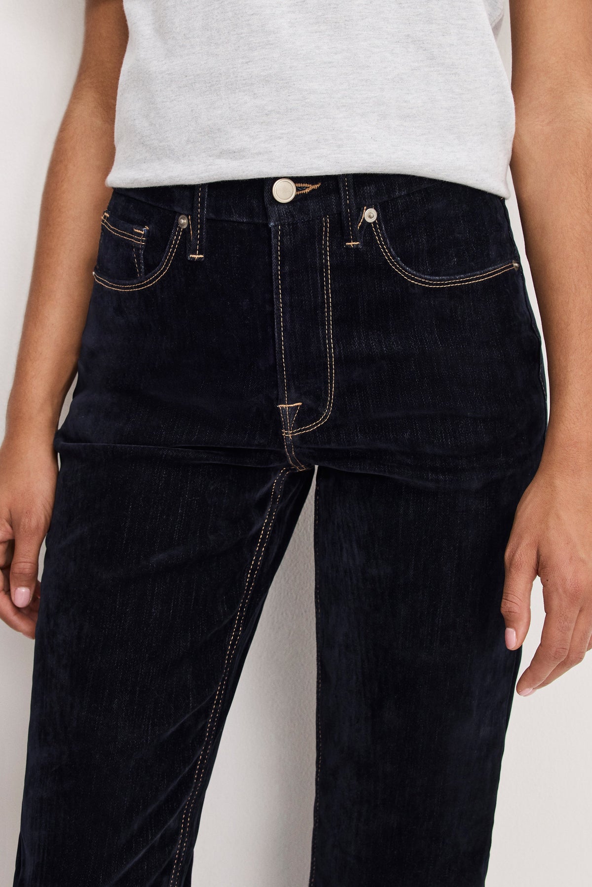 Luxury GOOD ICON STRAIGHT FLOCKED DENIM JEANS INDIGO939