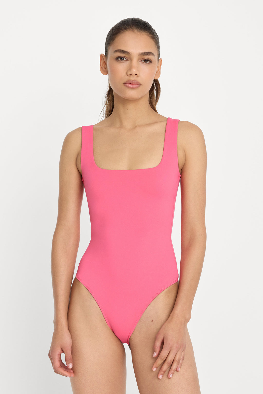Luxury SCULPTING MODERN TANK BODYSUIT STRAWBERRY PINK