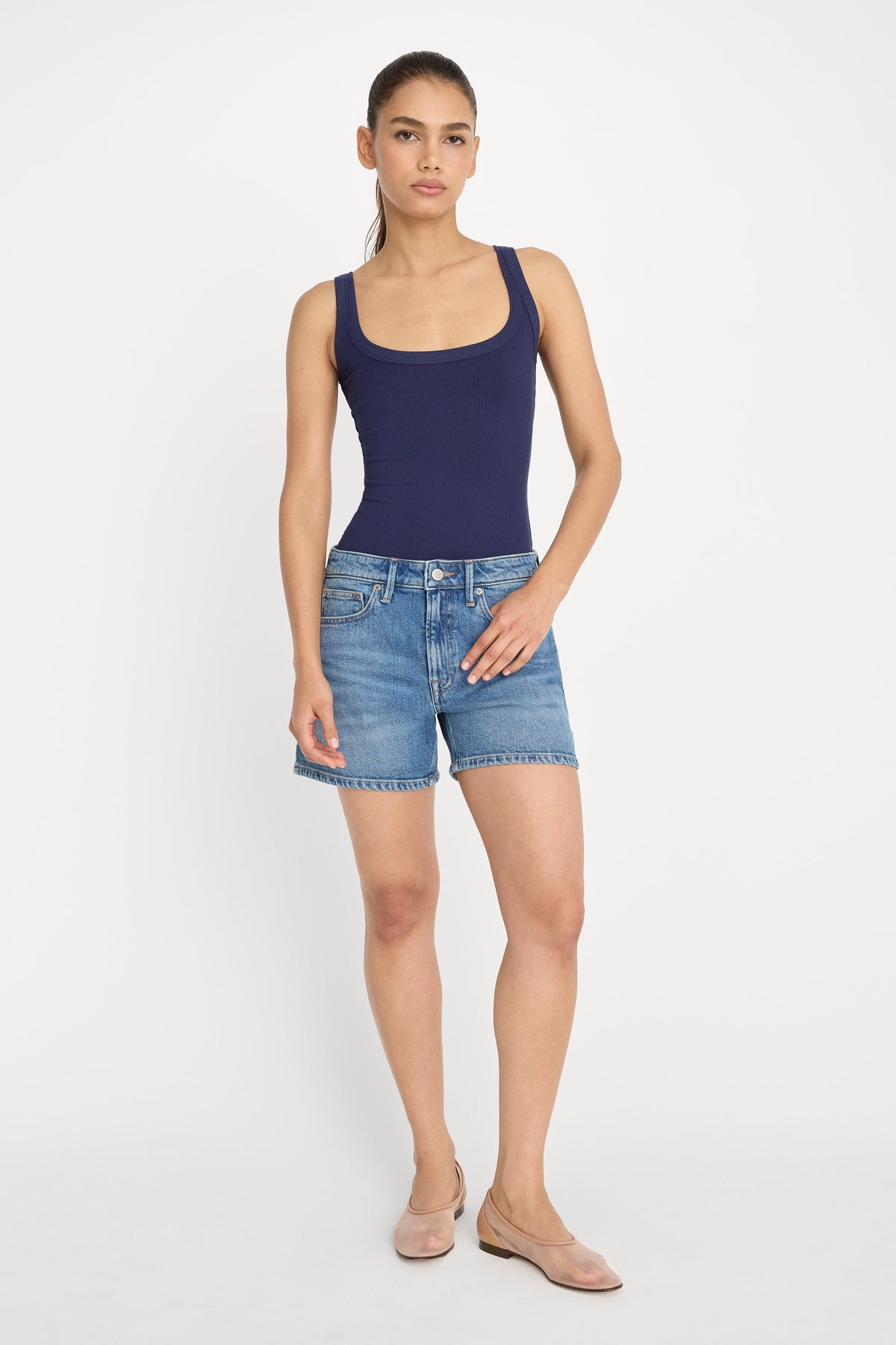 Luxury MODAL RIB TANK BODYSUIT HORIZON INK
