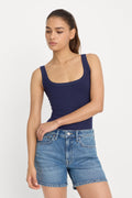 Luxury MODAL RIB TANK BODYSUIT HORIZON INK