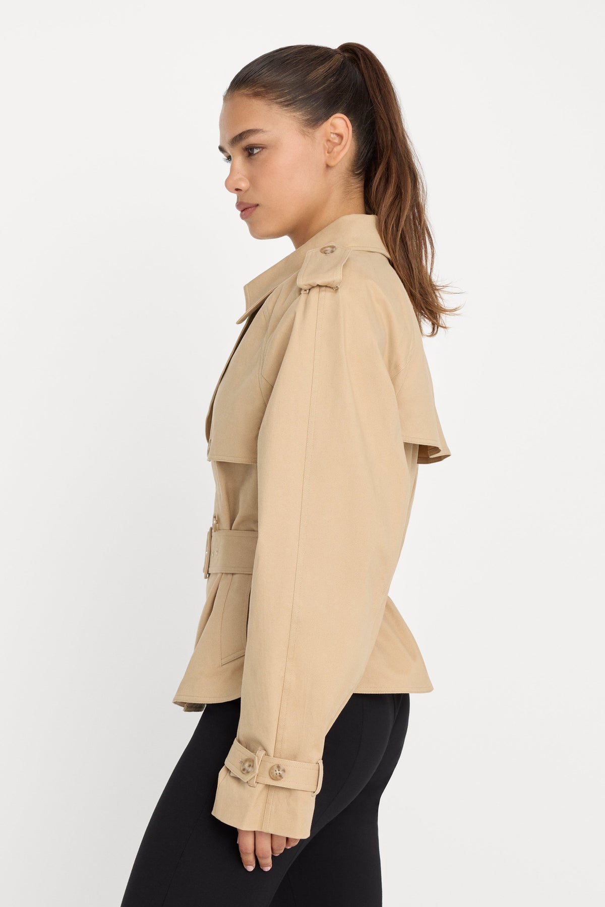 Luxury THE CROPPED TRENCH JACKET SANDY FAWN