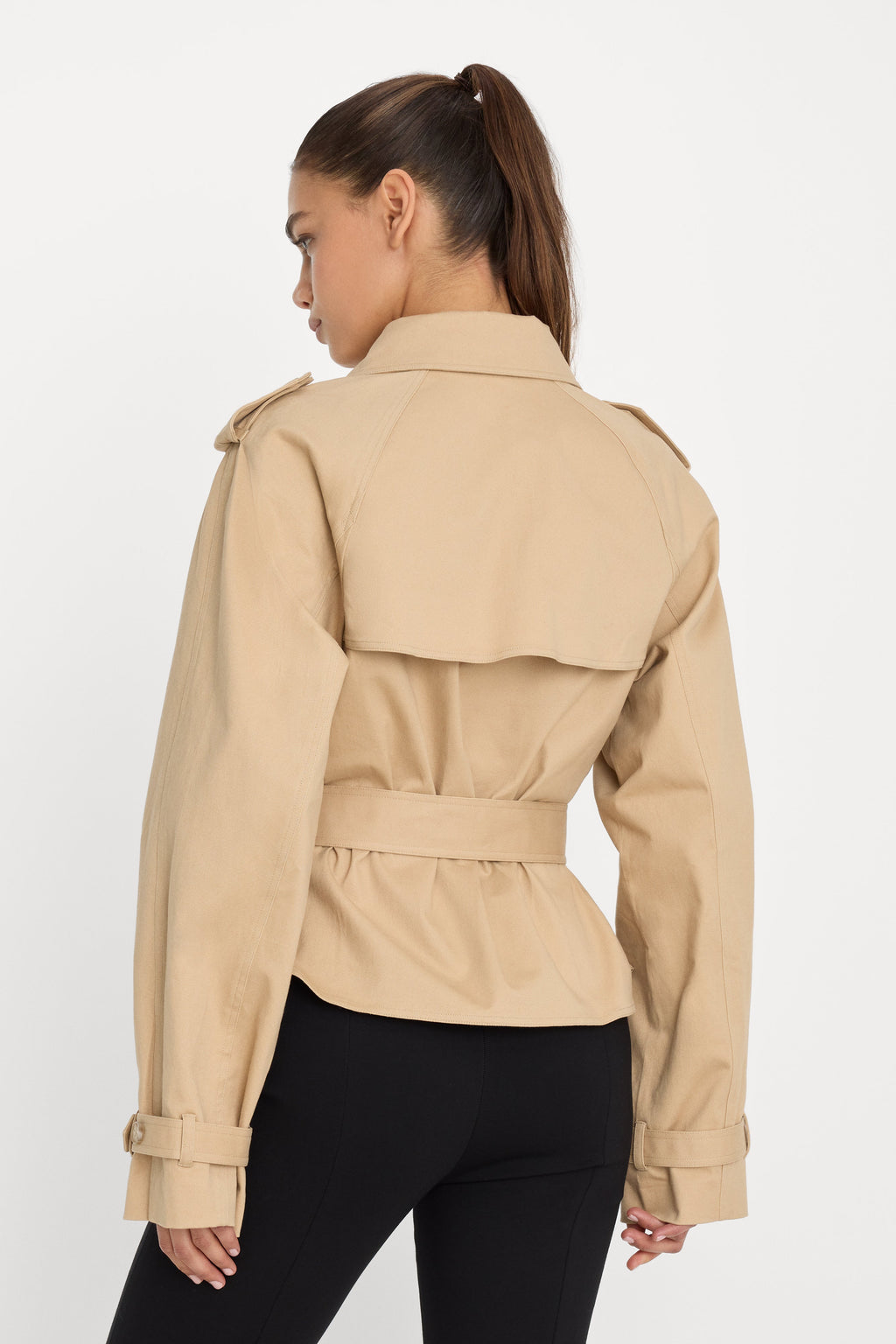 Luxury THE CROPPED TRENCH JACKET SANDY FAWN