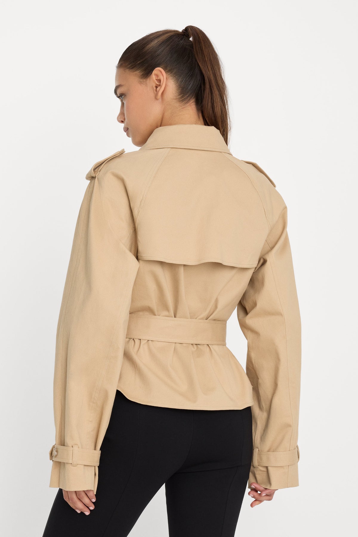 Luxury THE CROPPED TRENCH JACKET SANDY FAWN