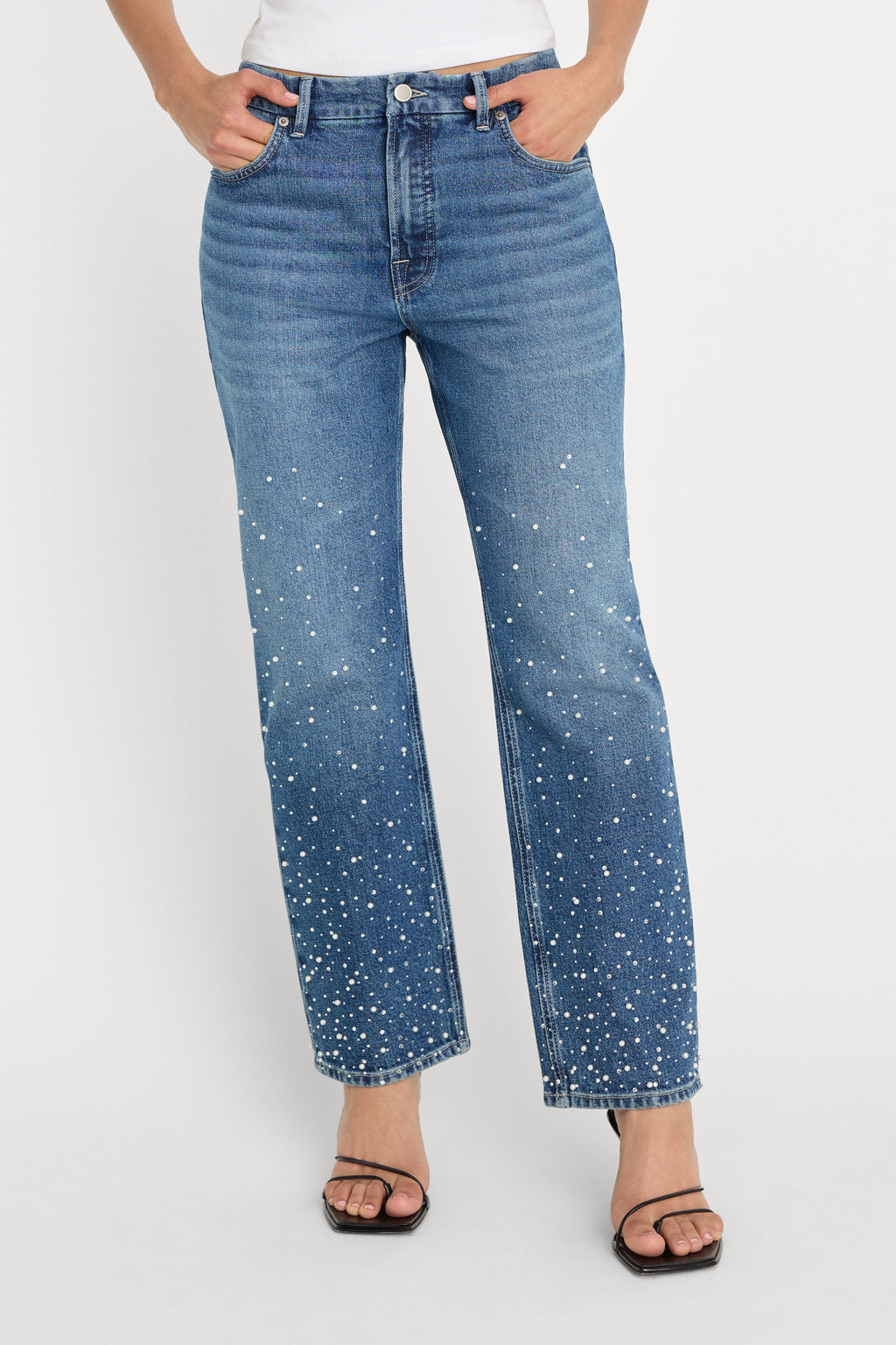 Luxury GOOD ICON STRAIGHT ANKLE PEARL JEANS INDIGO1186