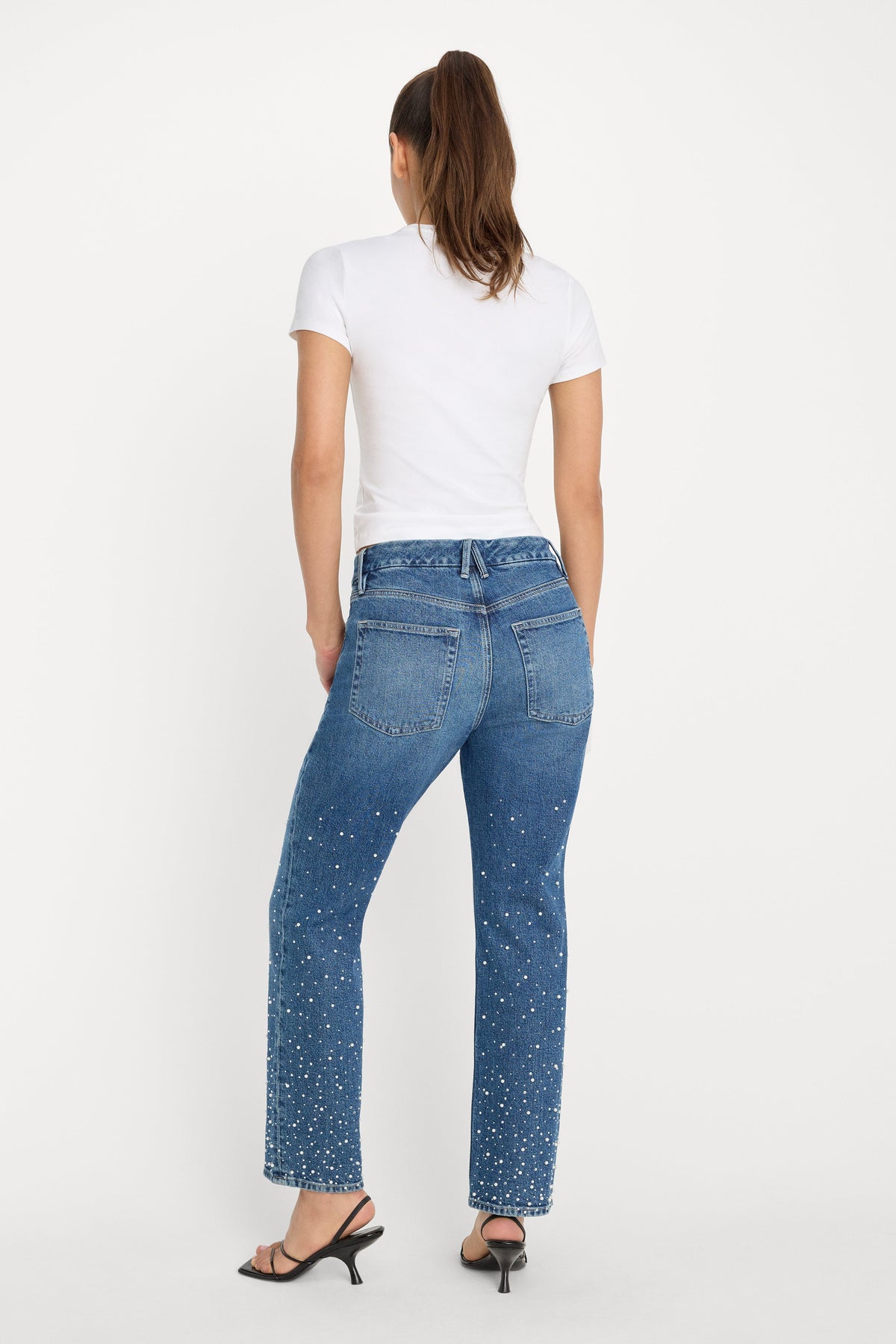 Luxury GOOD ICON STRAIGHT ANKLE PEARL JEANS INDIGO1186