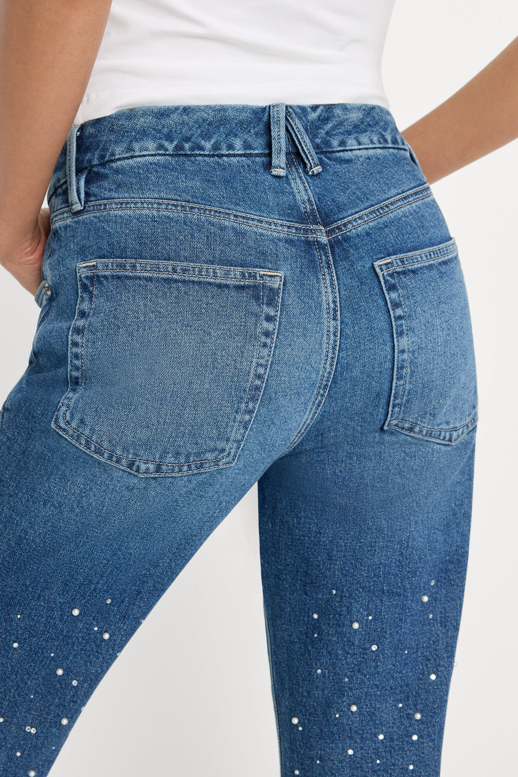 Luxury GOOD ICON STRAIGHT ANKLE PEARL JEANS INDIGO1186