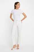 Luxury GOOD ICON STRAIGHT ANKLE PEARL JEANS WHITE001