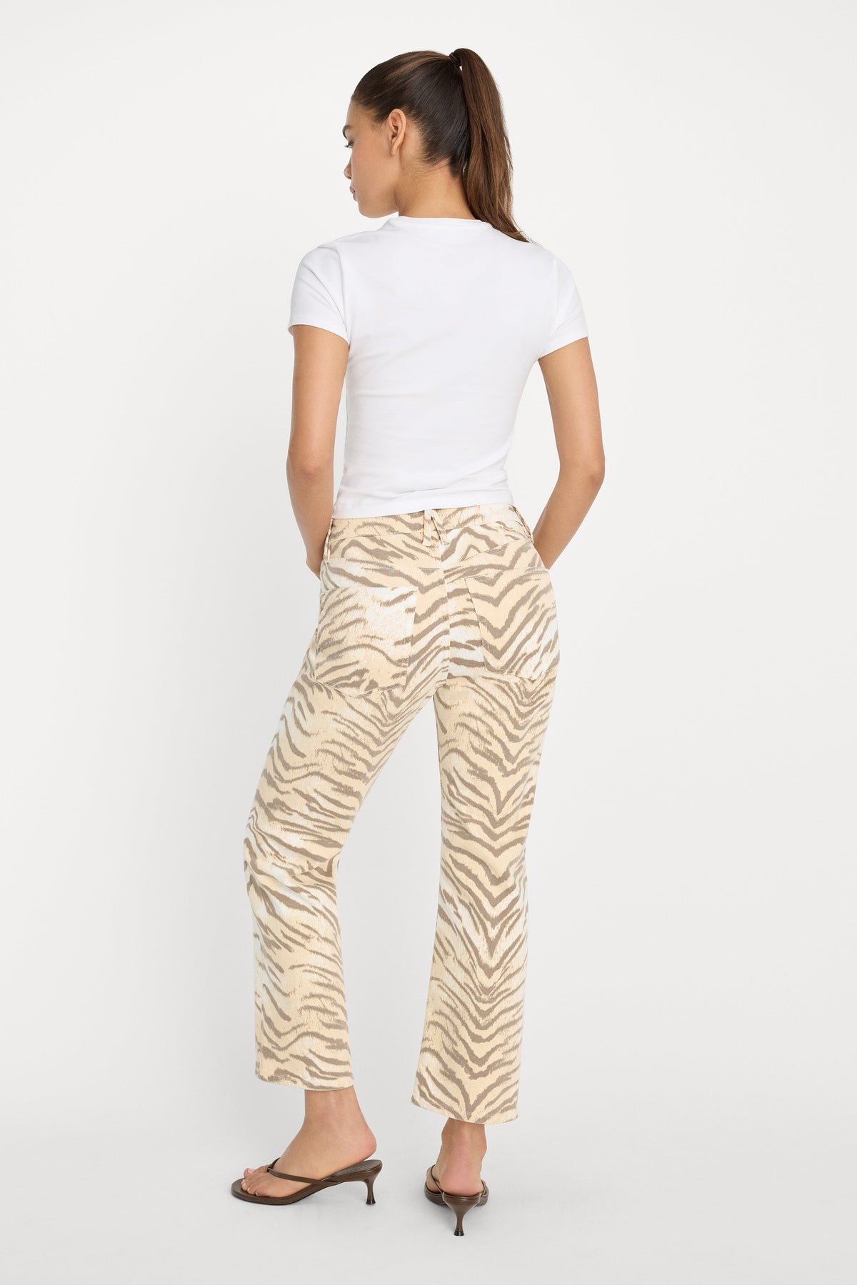Luxury VINTAGE STRAIGHT ANKLE JEANS BROWN TIGER