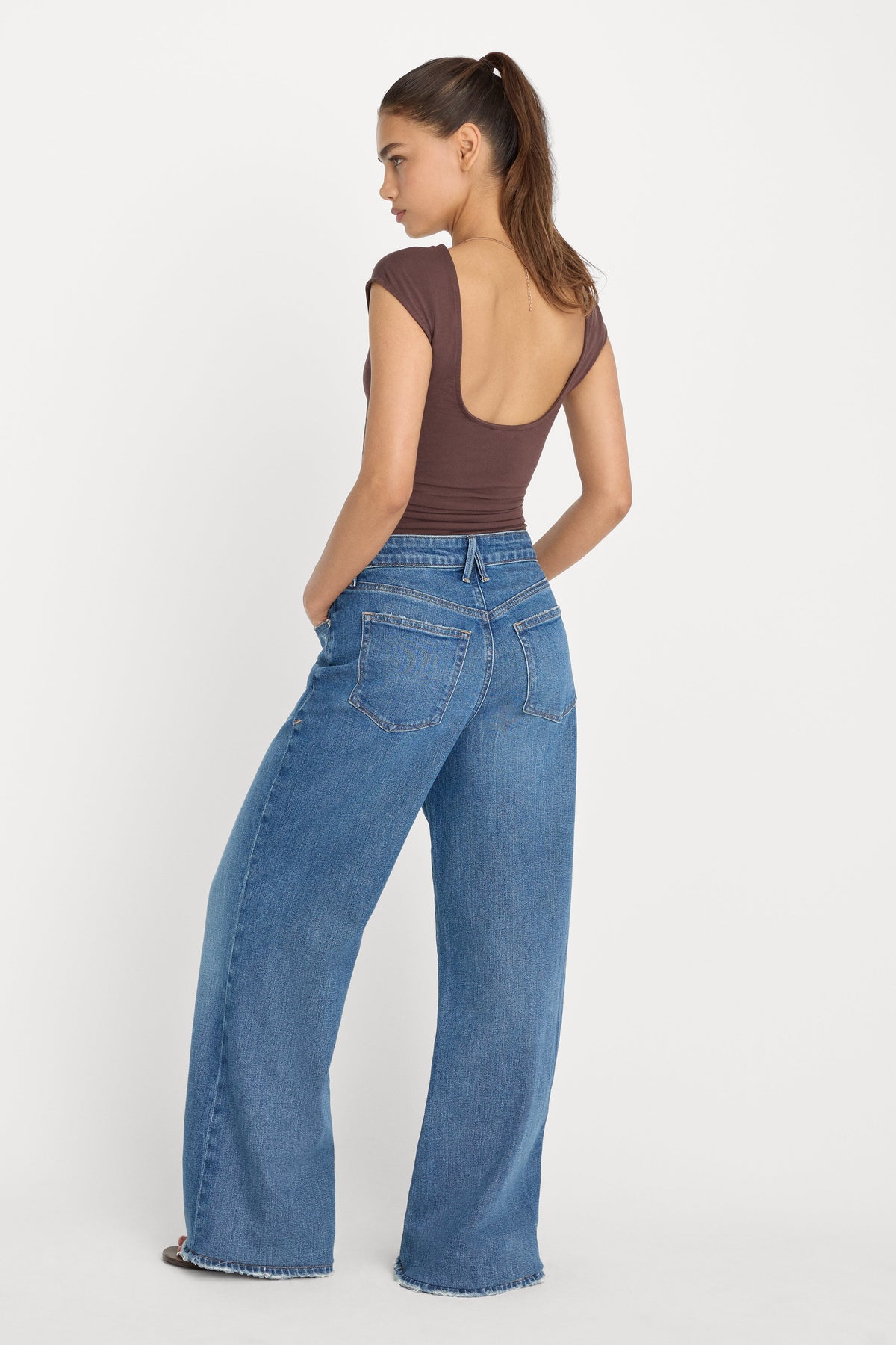 Luxury SUPER STRETCH OPEN BACK BODY SUIT BITTER COCOA