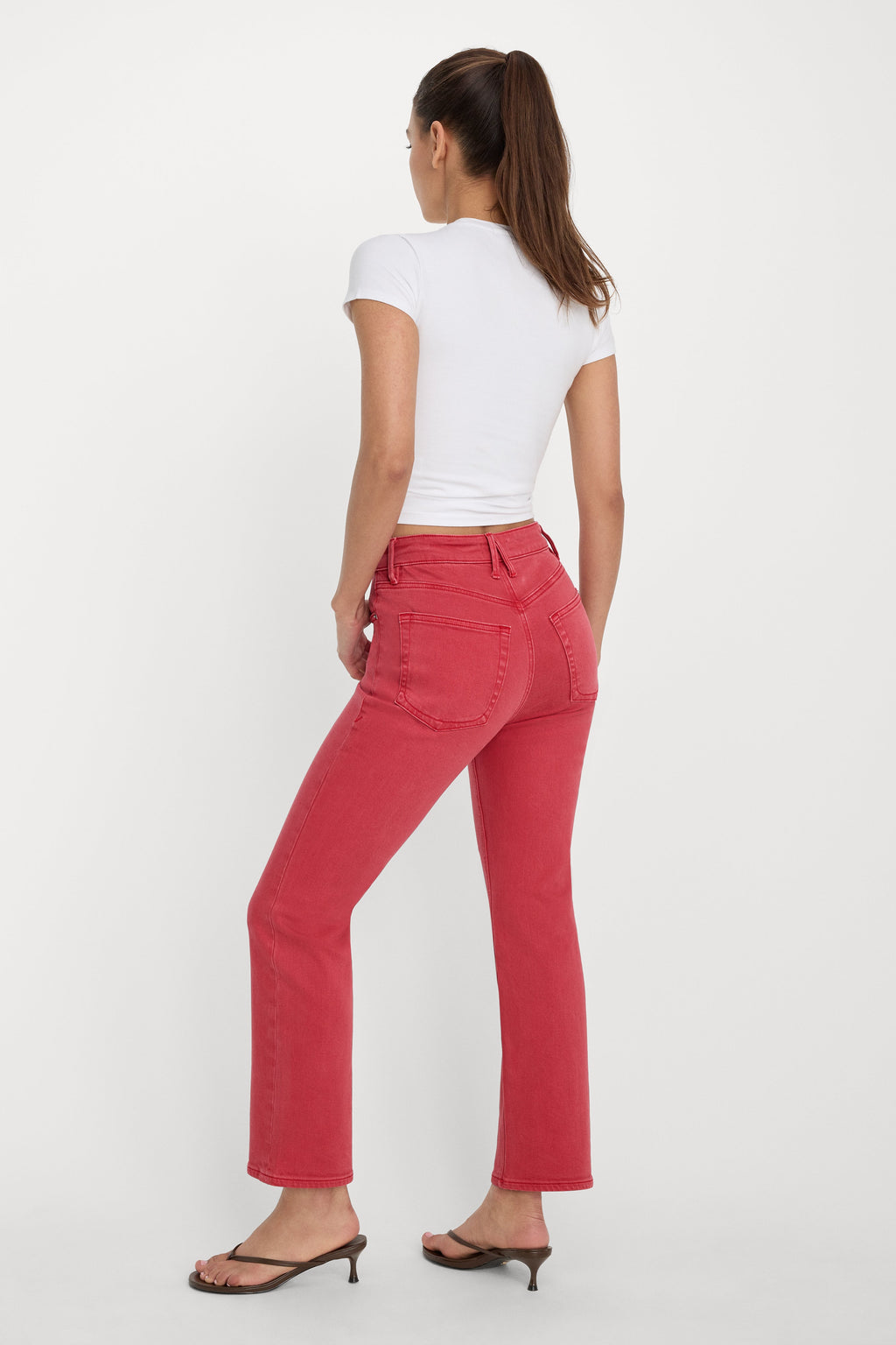 Luxury GOOD ICON ANKLE JEANS CHERRY RED